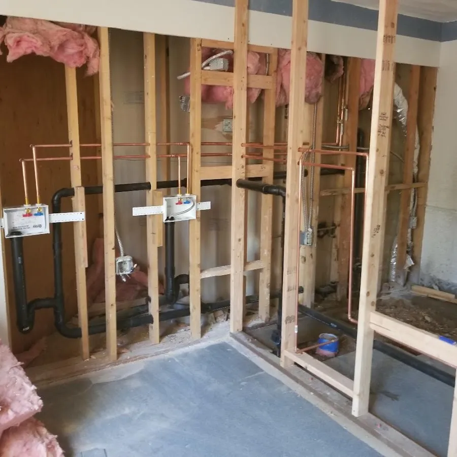 Copper pipe rough-in and plumbing installation in Port Townsend